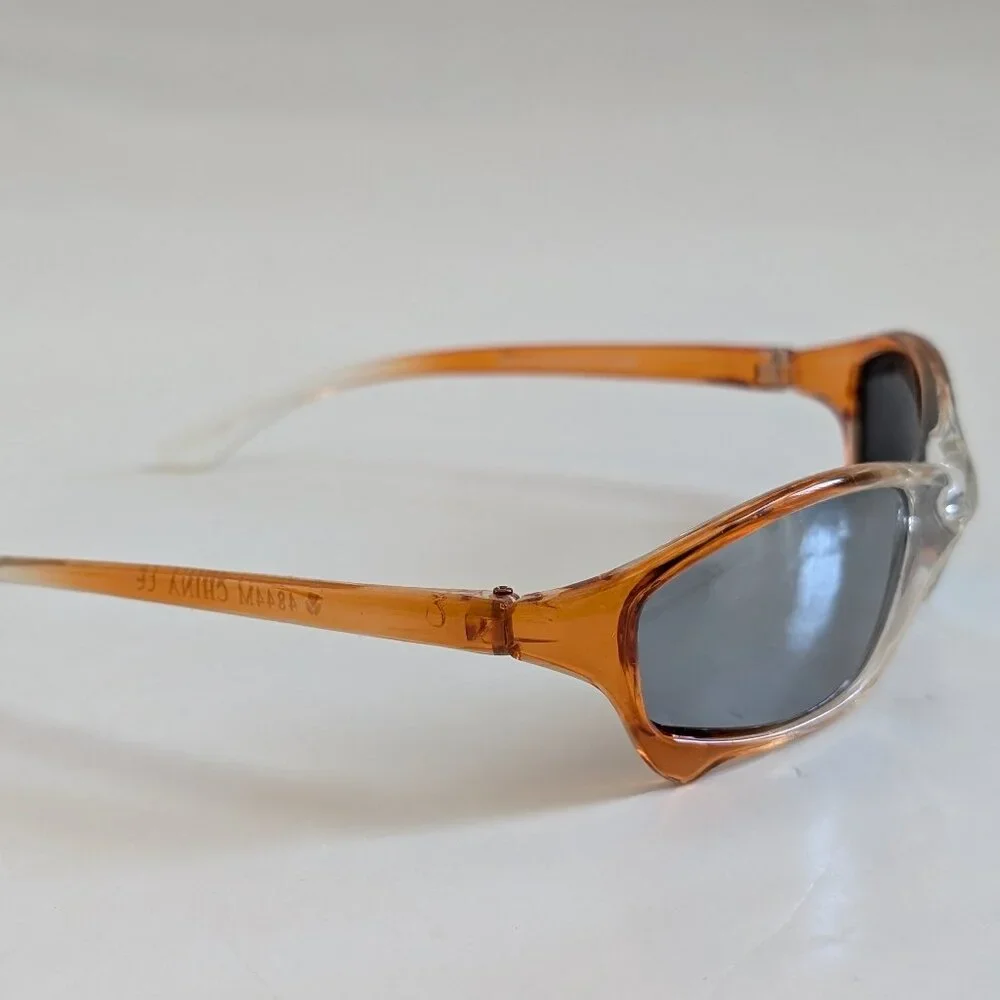 NWT Vintage 90's Kids Acetate Sporty Sunglasses (2 Tone Crystal Orange)